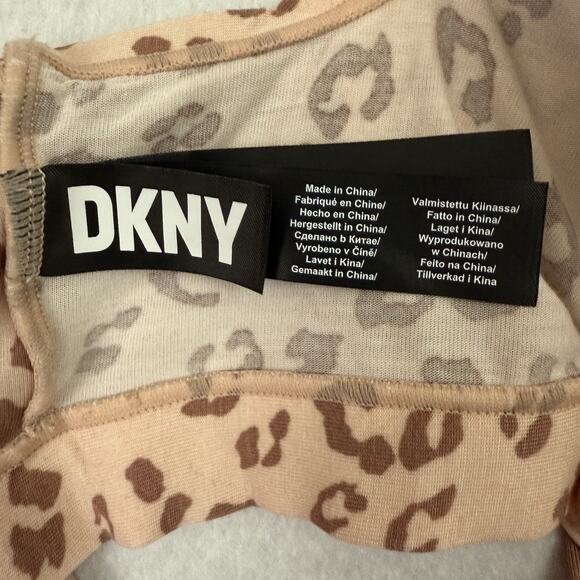 DKNY Women’s Leopard Print Bralette Top Small S Sleeveless Crop Lounge NWT - Picture 2 of 7